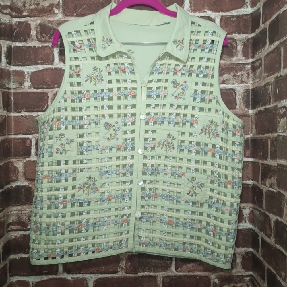 Casey & Max Vintage Basket Weave Vest